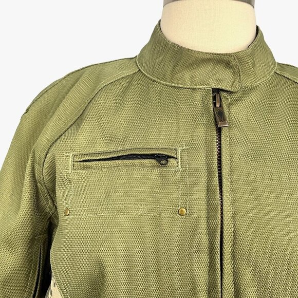 Power Trip Size L Tank Girl Motorcycle Jacket Tactical US Army Green Camo Womens - Picture 4 of 16